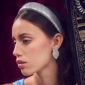 Lele Sadoughi Crystal Pavé Deco Feather Earring