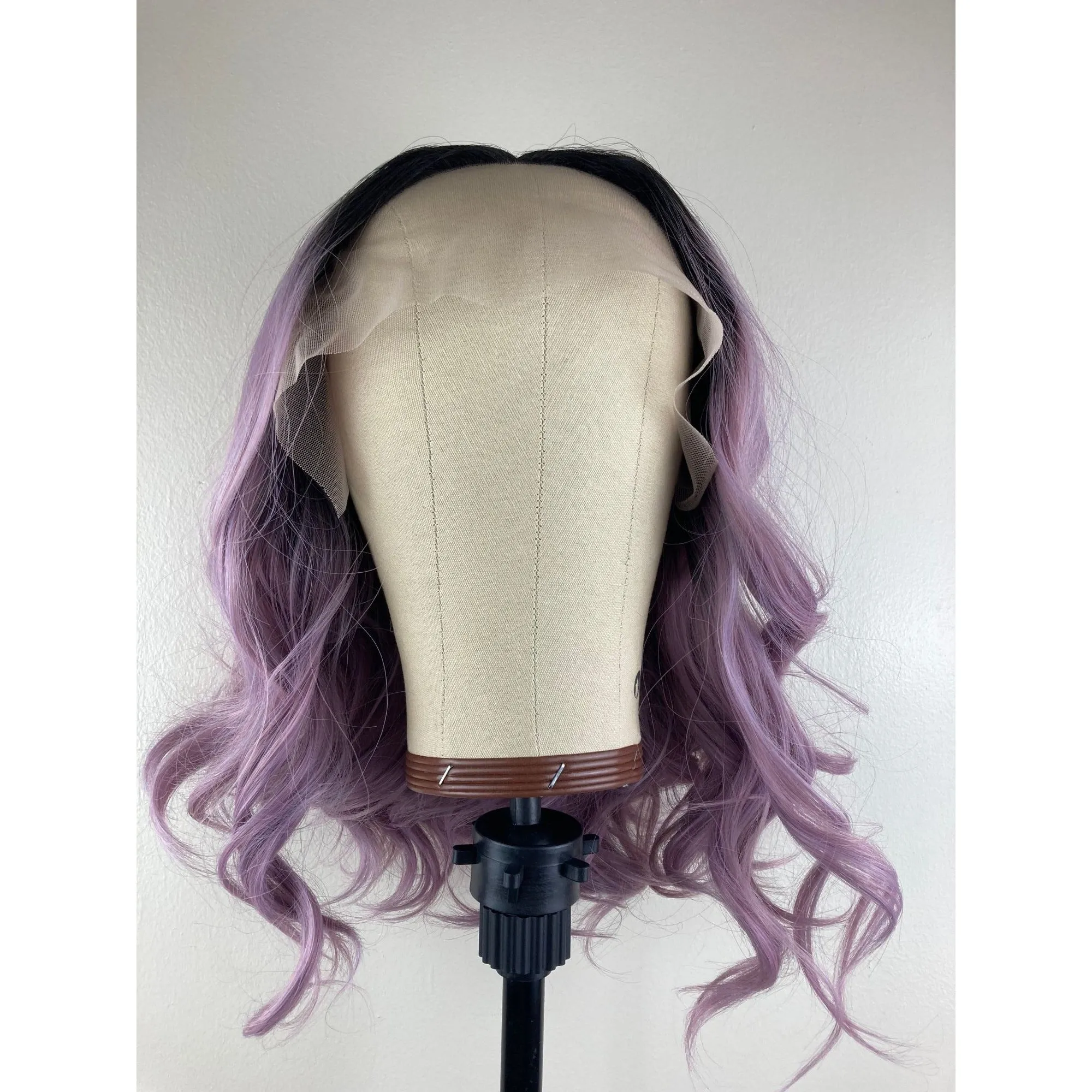 Lilac Purple Wig,Short Bob Wigs,Black Roots Purple Wigs