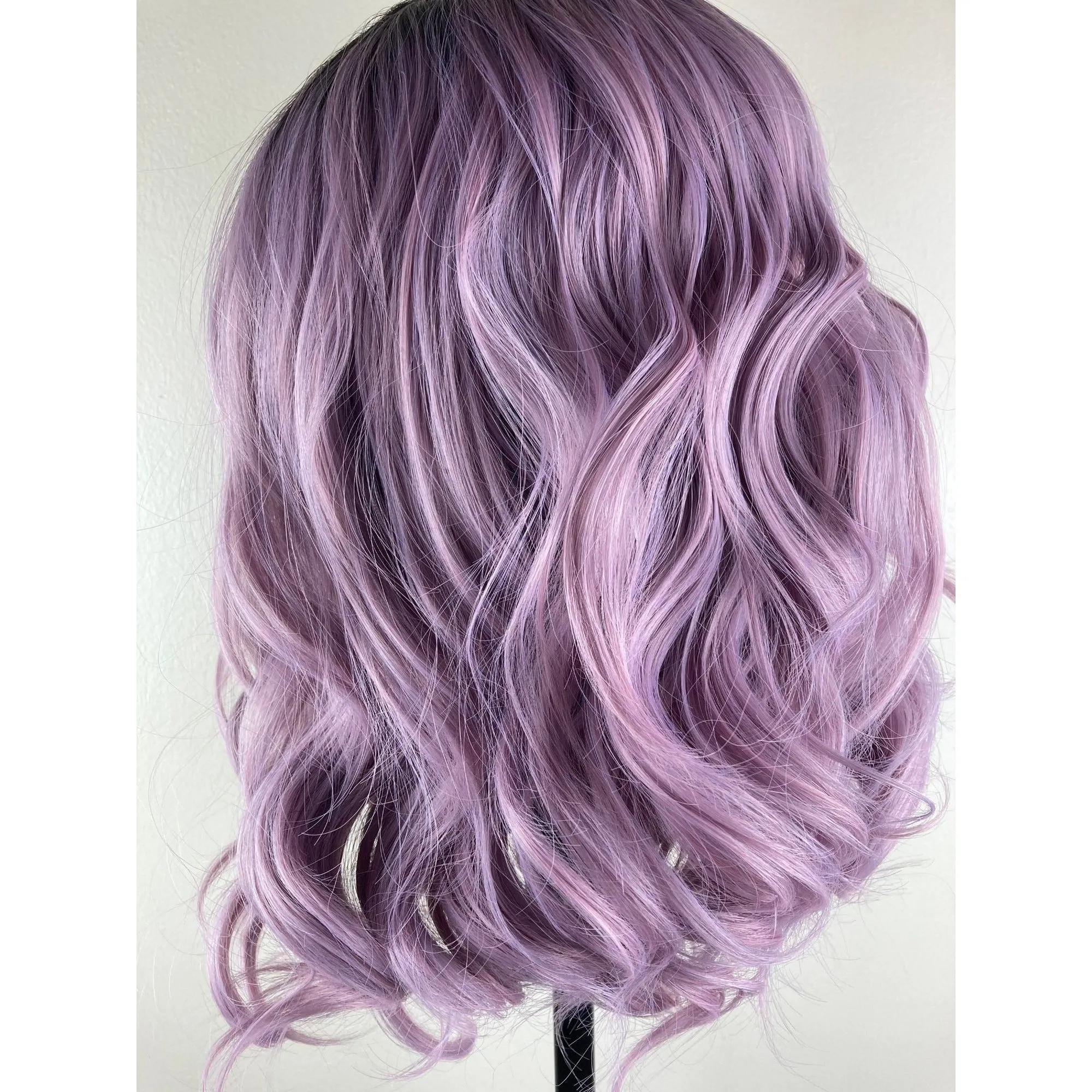 Lilac Purple Wig,Short Bob Wigs,Black Roots Purple Wigs