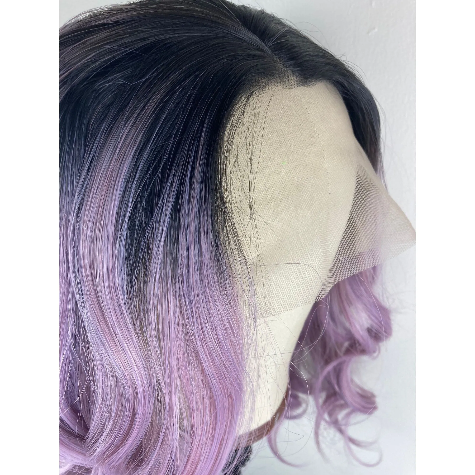 Lilac Purple Wig,Short Bob Wigs,Black Roots Purple Wigs