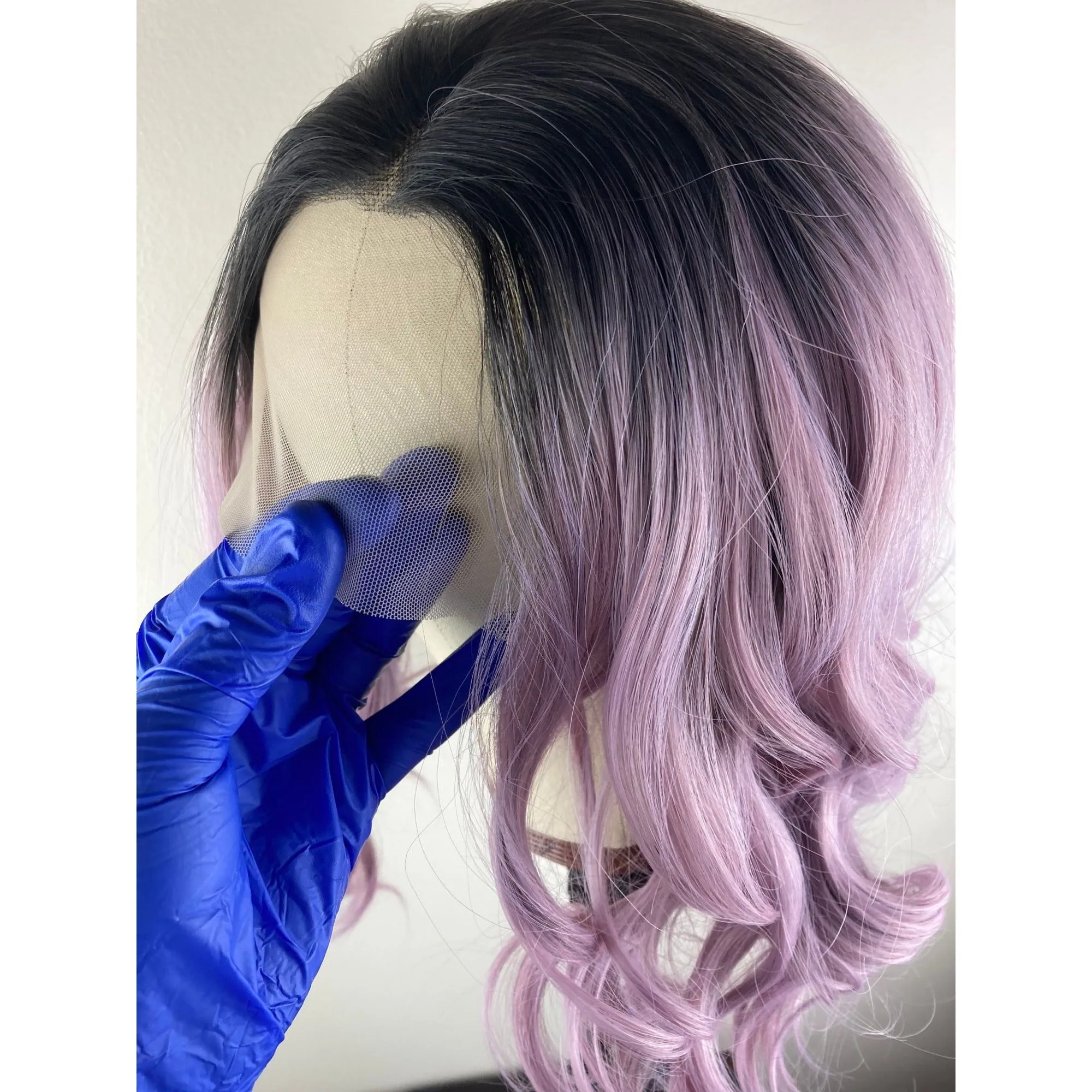 Lilac Purple Wig,Short Bob Wigs,Black Roots Purple Wigs