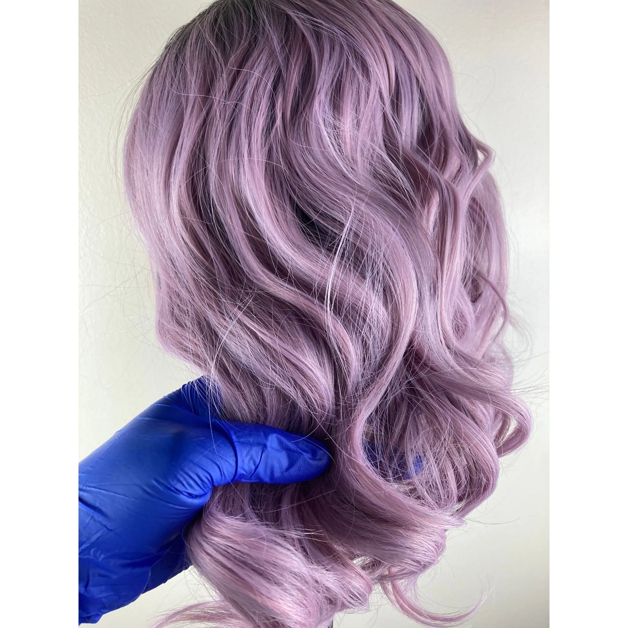 Lilac Purple Wig,Short Bob Wigs,Black Roots Purple Wigs