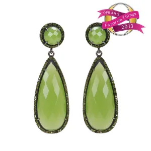 Lime green drop earrings