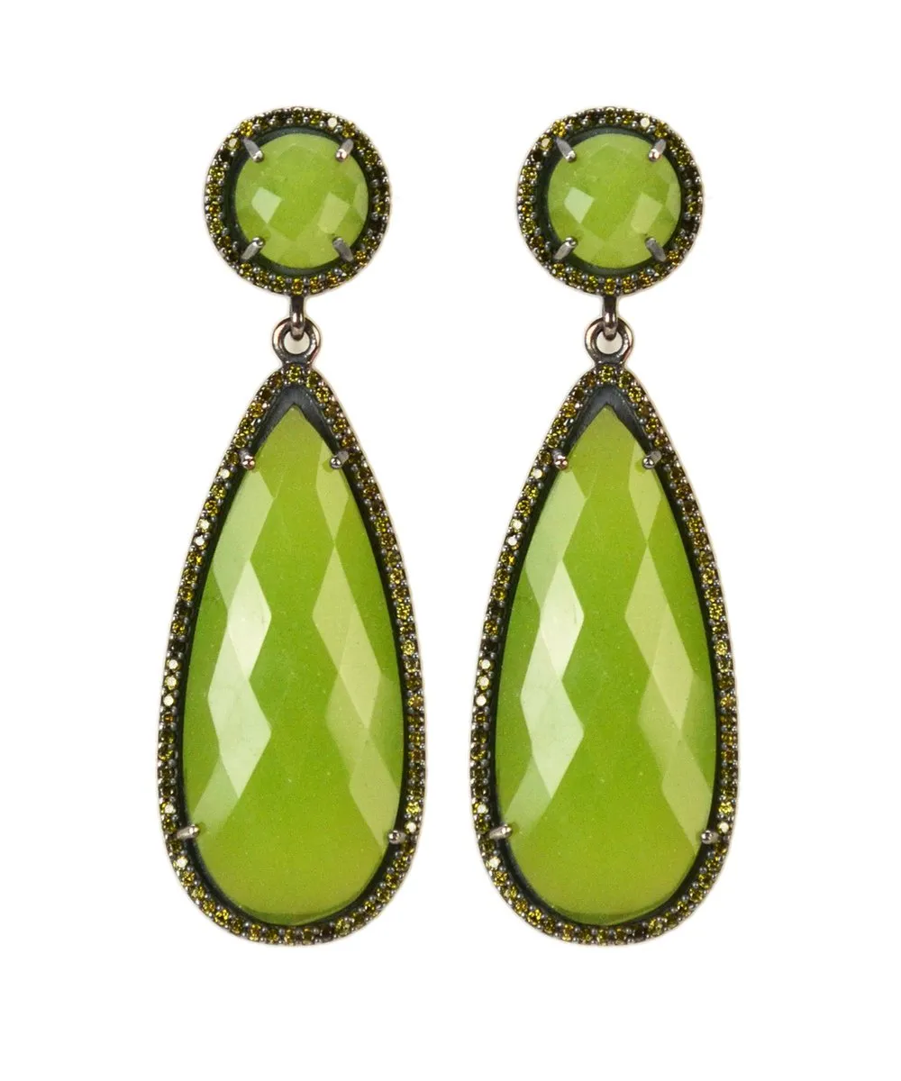 Lime green drop earrings
