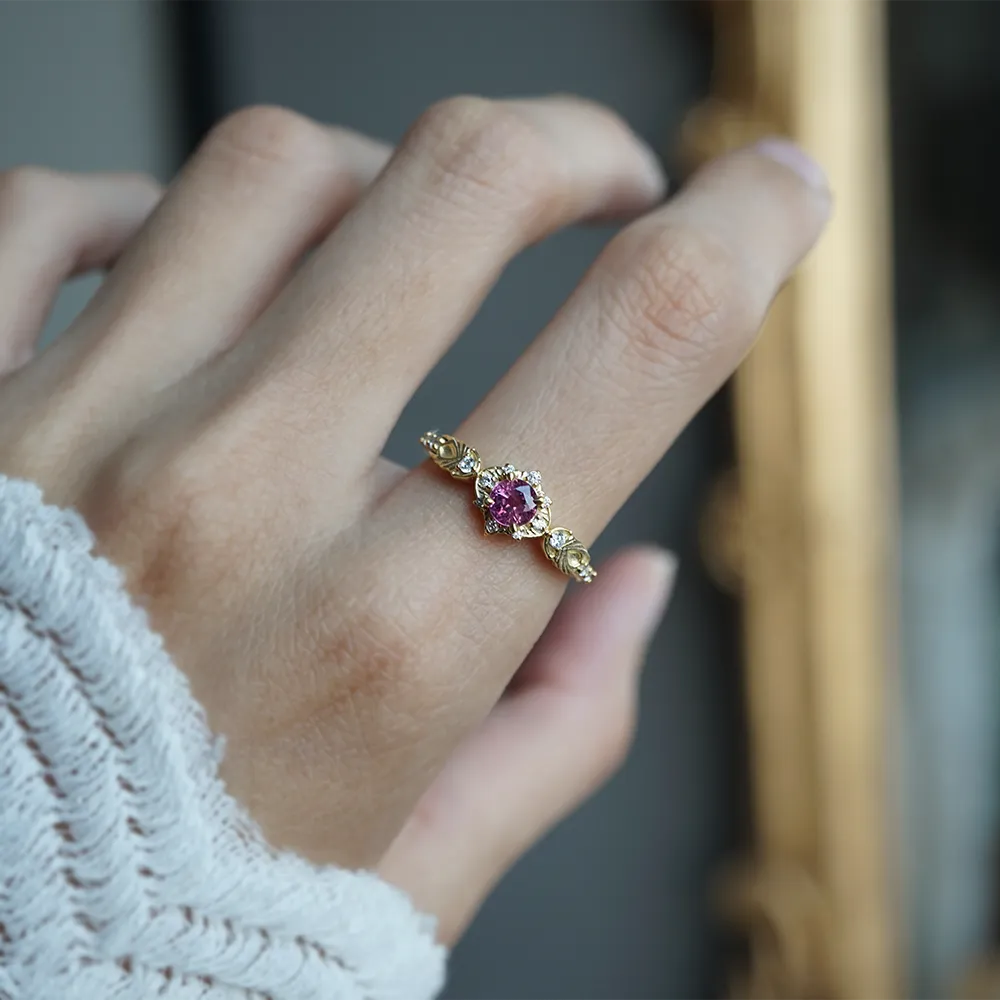 Limited Edition: Spellbound Pink Sapphire Diamond Ring in 14K and 18K Gold