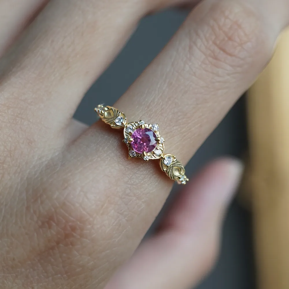 Limited Edition: Spellbound Pink Sapphire Diamond Ring in 14K and 18K Gold
