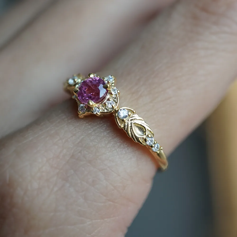 Limited Edition: Spellbound Pink Sapphire Diamond Ring in 14K and 18K Gold