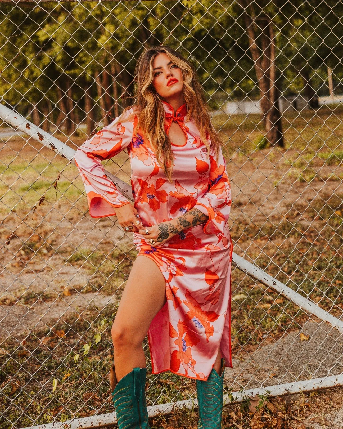 Lou Satin Midi Dress