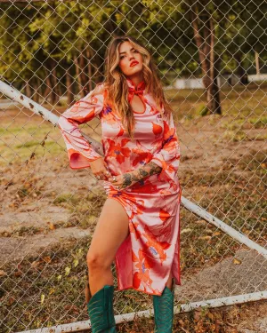 Lou Satin Midi Dress