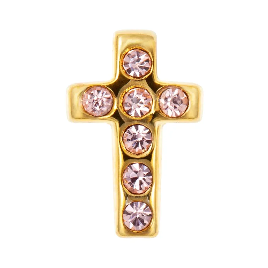 Lulu Copenhagen Cross Crystal  Earring Gold