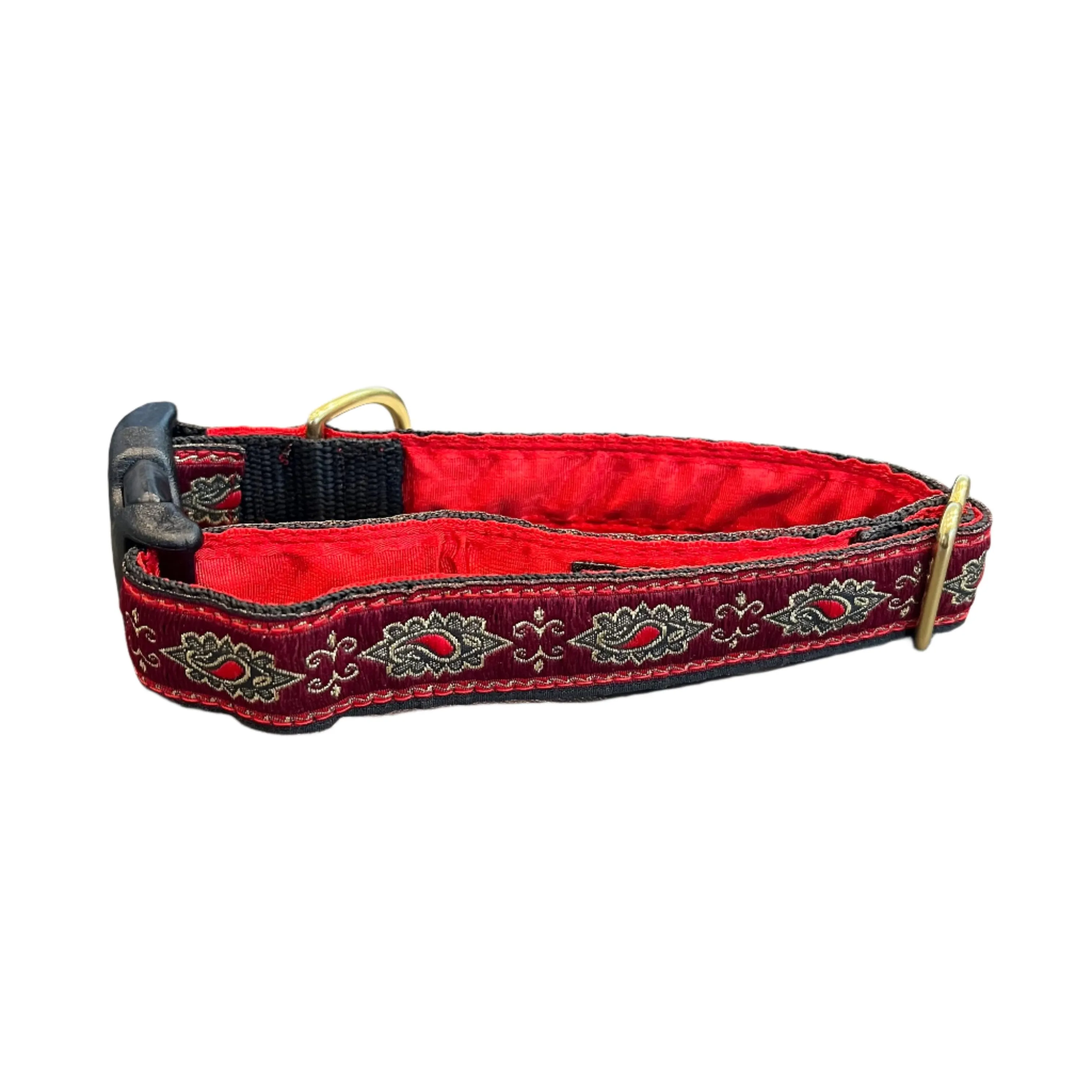 Mackenzie  Collar Maroon Paisley Medallions