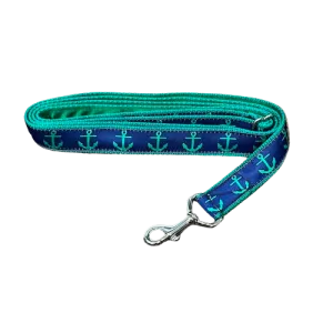 Mackenzie Leash Green Anchors on Navy