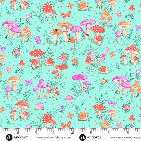 Makower Fairy Dust | Toadstool | Teal