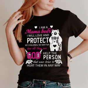 Mama Bear Lover - 2D Black Tshirt - TD96