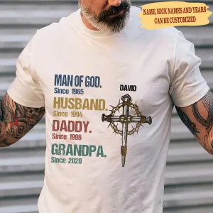 Man Of God Husband Daddy Grandpa Personalized Gift For Father's Day