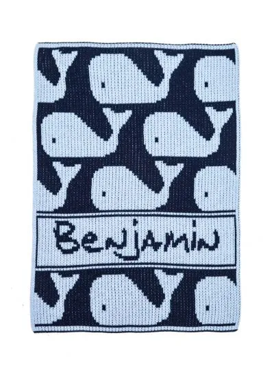 MANY WHALES STROLLER BLANKET