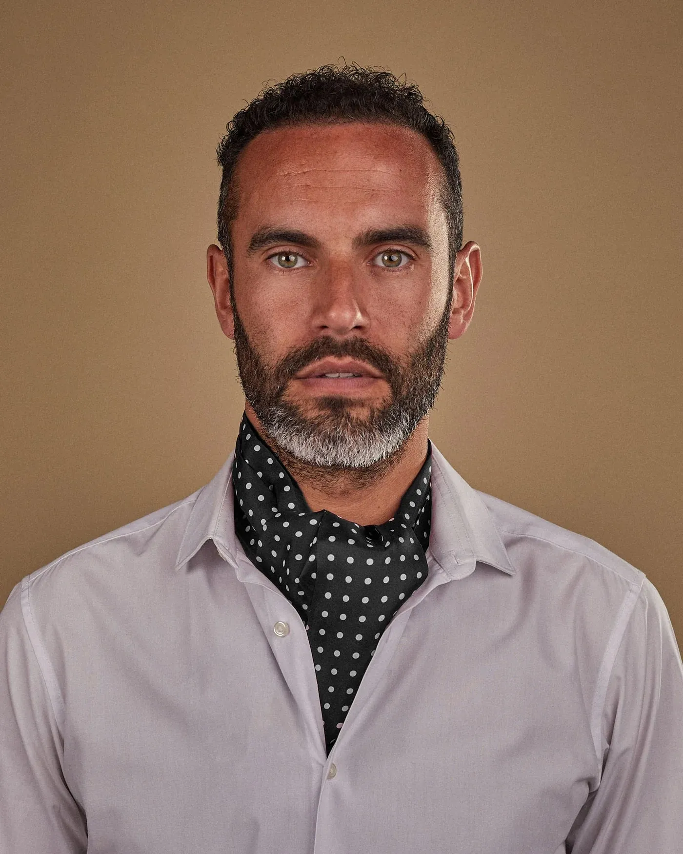 Men's Silk Polka Dot Double Ascot - The Shinagwa Ascot