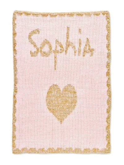 METALLIC SINGLE HEART & SCALLOPPED EDGE BLANKET
