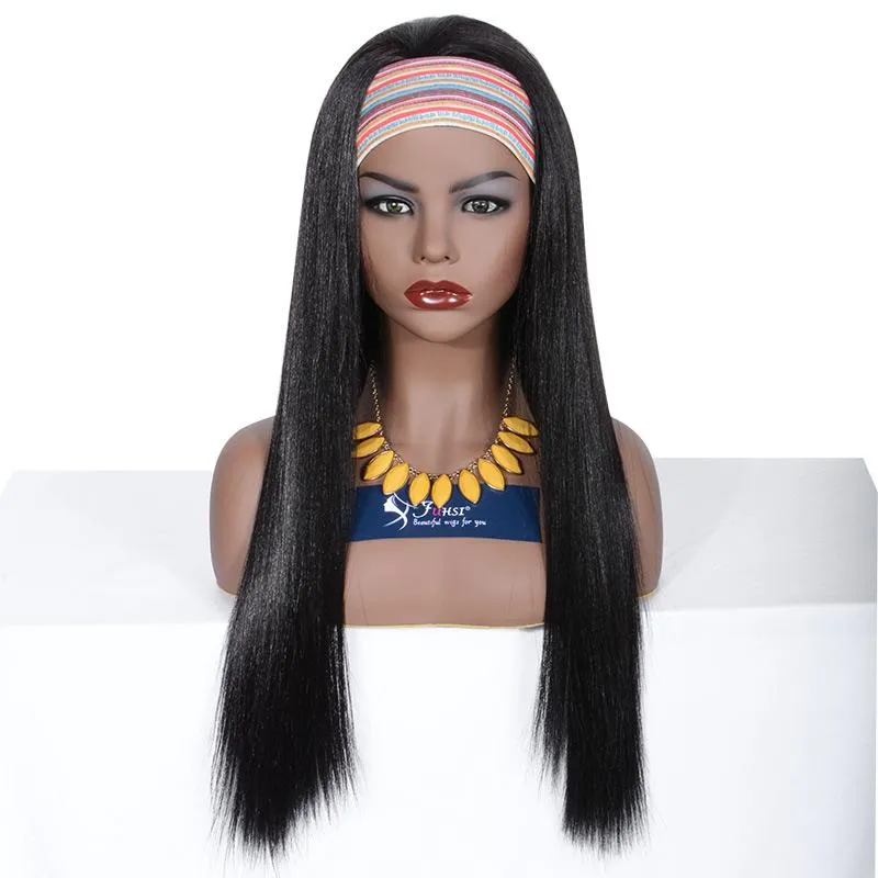 Mildwild Glueless Synthetic Hair Headband Wig Black Color 2#