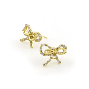 Mini Ribbon Earrings Gold