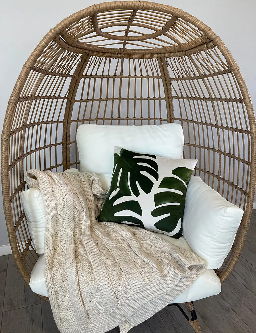Monstera Leaf Velvet Pillow, College Student Gift, Mother's Day Gift, Christmas Gift