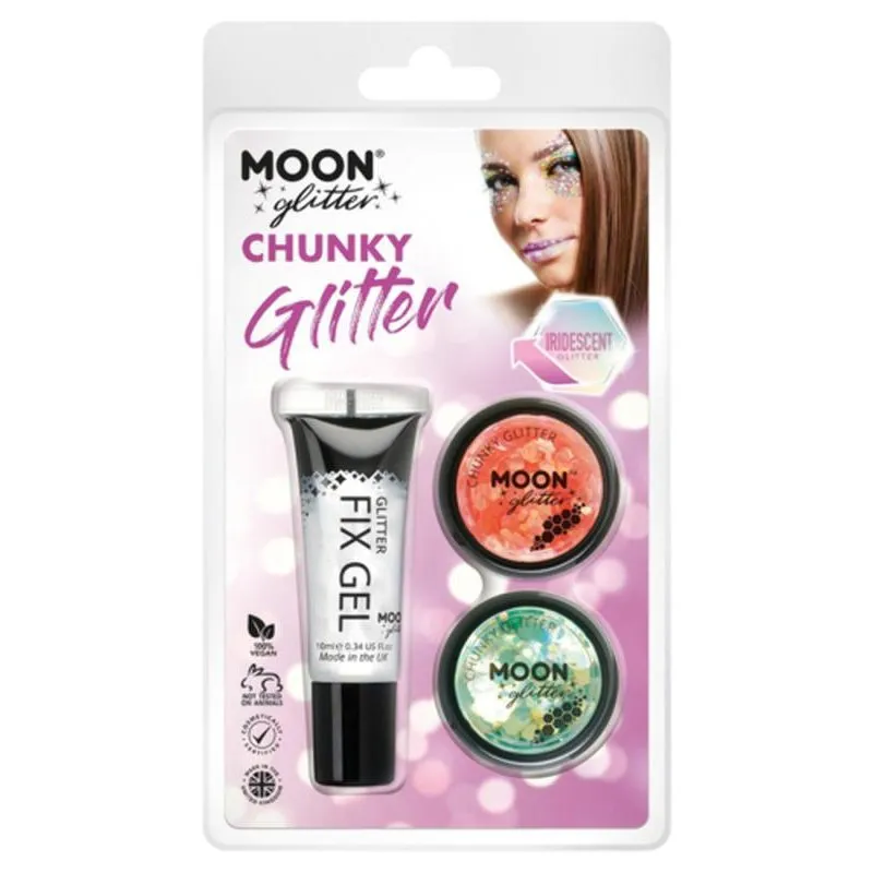 Moon Glitter Iridescent Chunky Glitter, Orange, Green