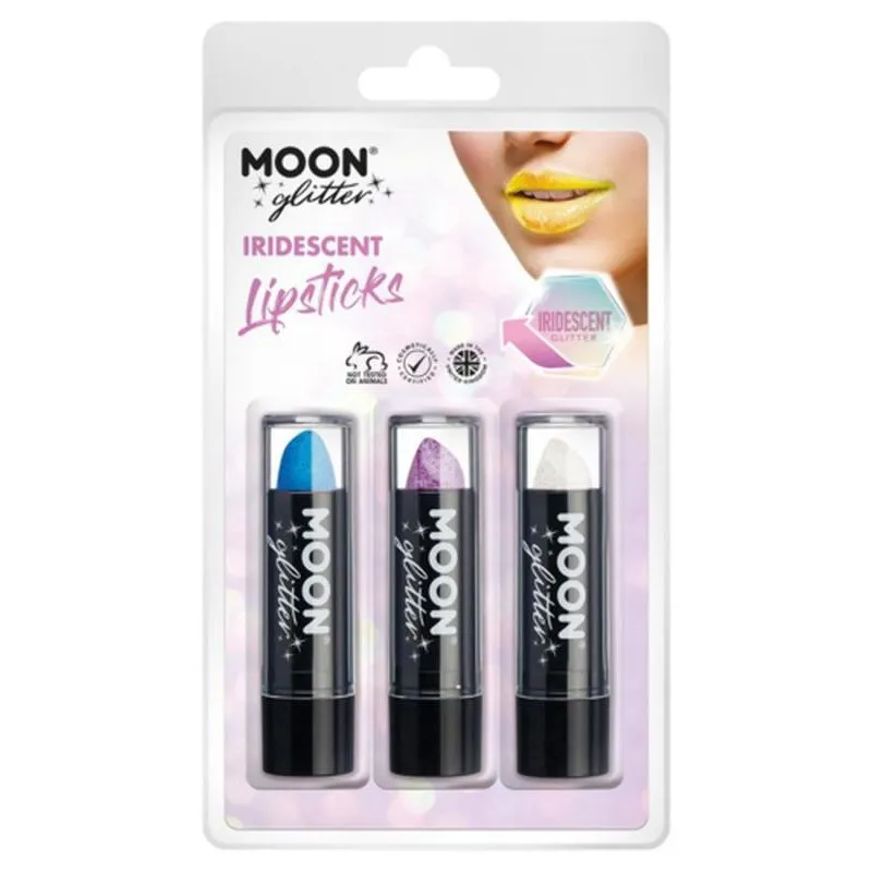 Moon Glitter Iridescent Glitter Lipstick, Blue, Purple, White
