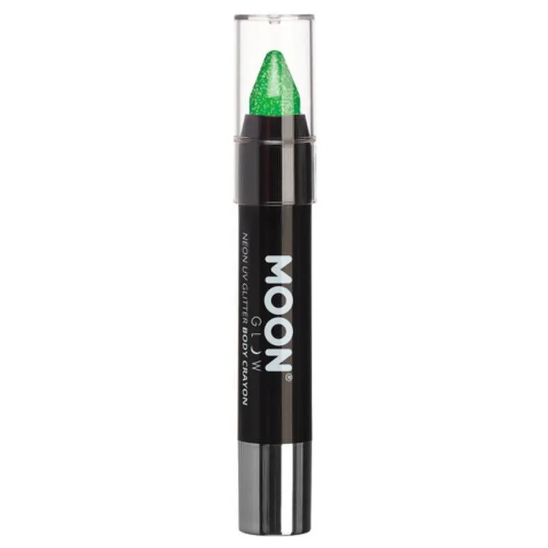 Moon Glow Neon Uv Glitter Body Crayons, Green