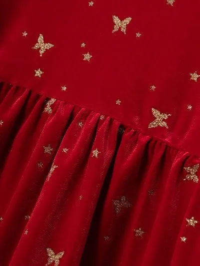 Name lt | Mini Girl Butterfly Velvet Dress