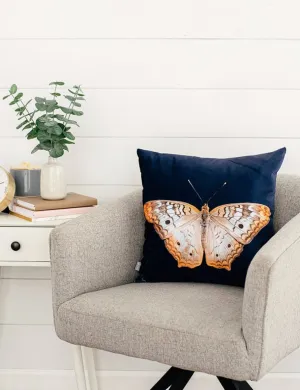 Navy Velvet Butterfly Pillow, College Student Gift, Mother's Day Gift, Christmas Gift