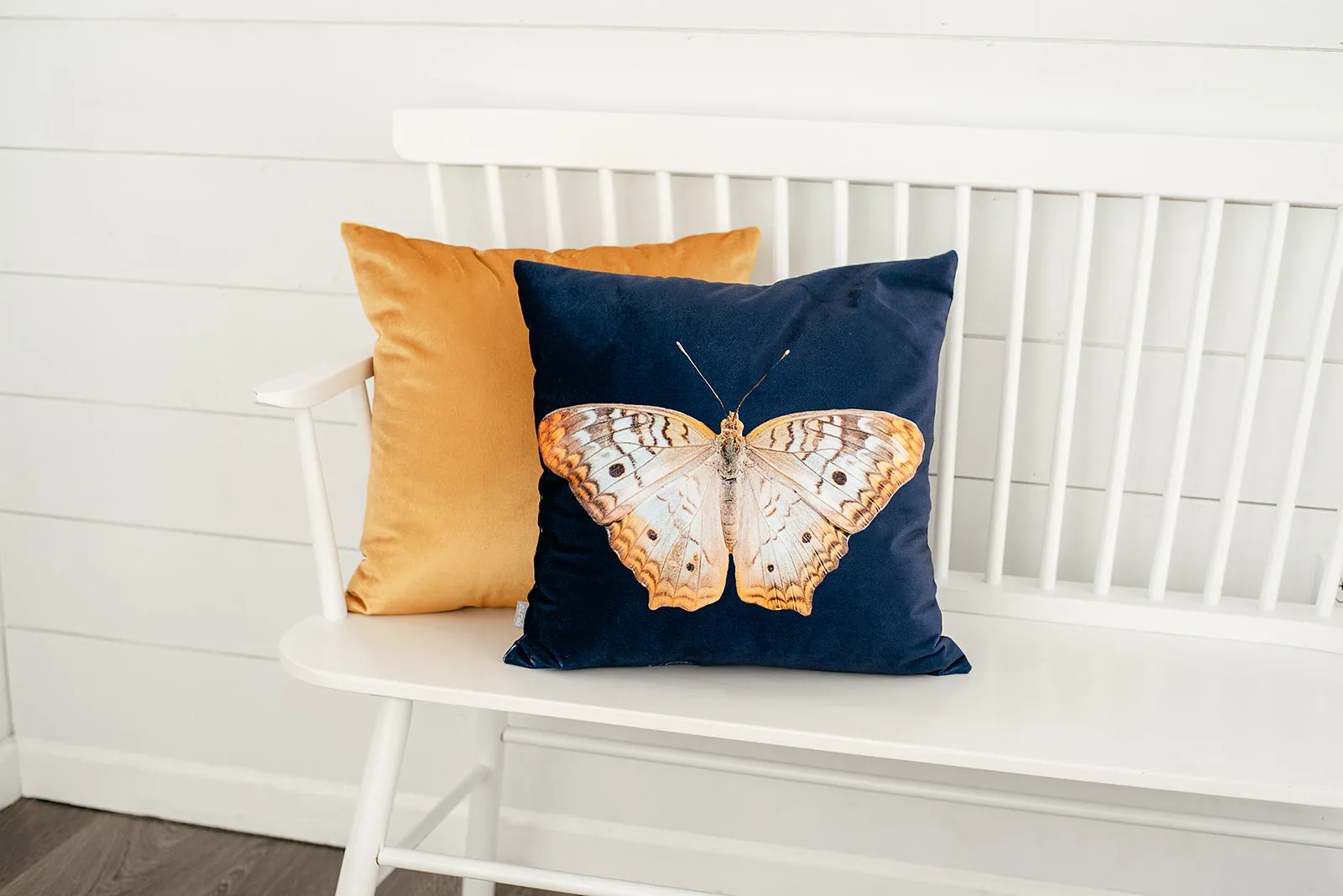 Navy Velvet Butterfly Pillow, College Student Gift, Mother's Day Gift, Christmas Gift
