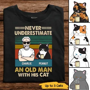 Never Underestimate An Old Man With His Cats Personalized Shirt