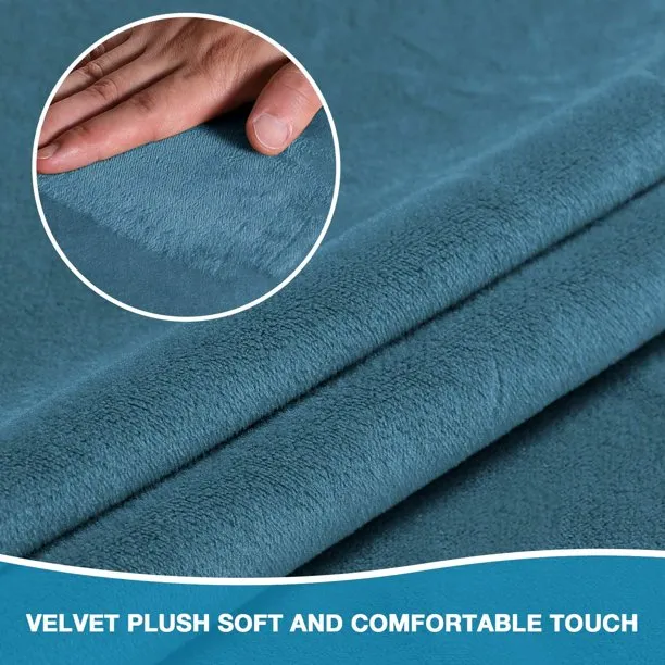 New Set of 2 Solid Spandex/Velvet/Fabric Tub Chair Slipcovers, Peacock Blue