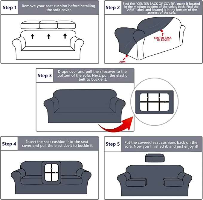 New Sofa Covers 4 Pieces with 3 Cushion Covers, OPPODREAM Elastic Universal Velvet Couch Slipcover! Stays in Place!!