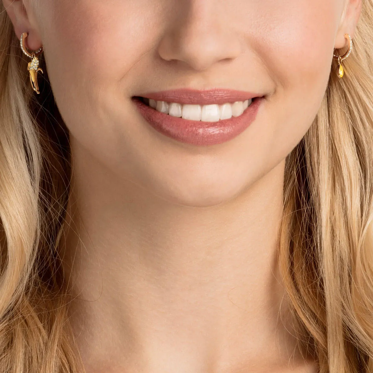 No Regrets Banana Multi-Colored Gold Plating Pierced Earrings 