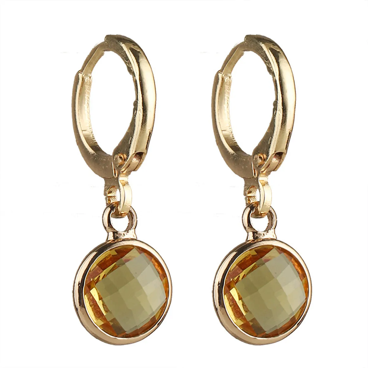 Orange Crystal & 18K Gold-Plated Round Huggie Earrings