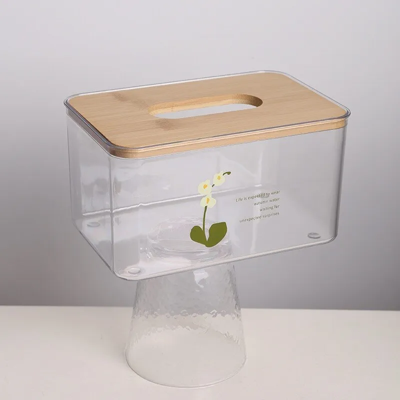 Original Animal Cartoon Transparent Wood Tissue Storage Box