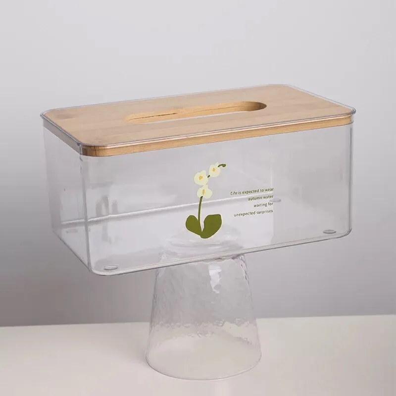 Original Animal Cartoon Transparent Wood Tissue Storage Box