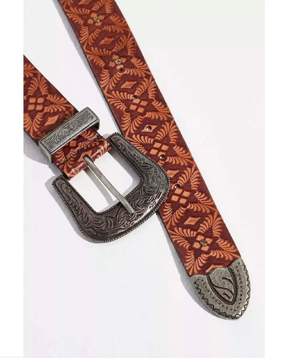 Outlaw Embossed Belt Cognac