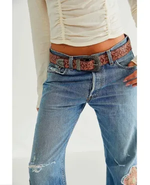 Outlaw Embossed Belt Cognac