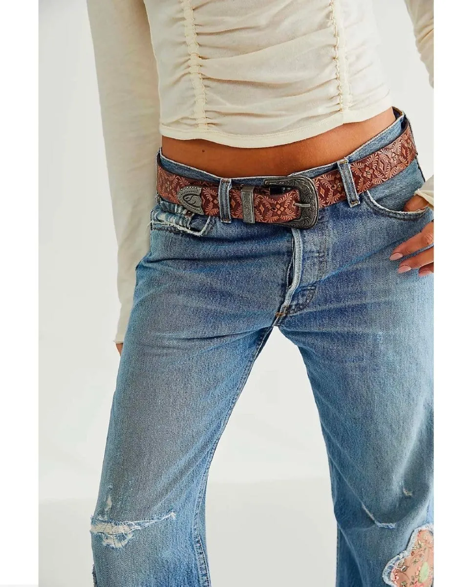 Outlaw Embossed Belt Cognac