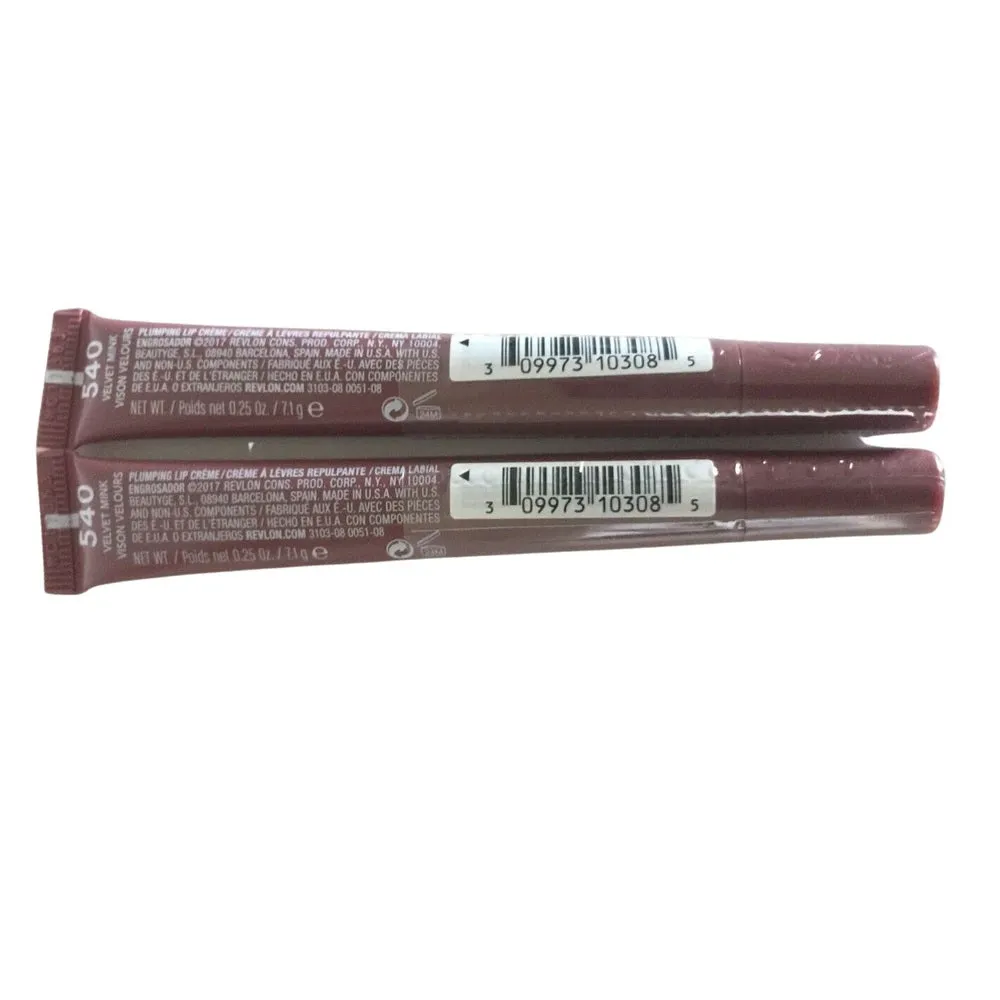 Pack of 2 Revlon Kiss Plumping Lip Creme, Velvet Mink 540