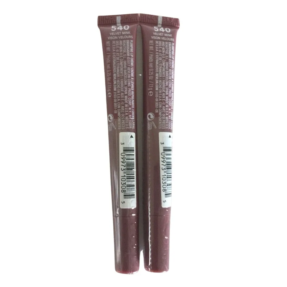 Pack of 2 Revlon Kiss Plumping Lip Creme, Velvet Mink 540
