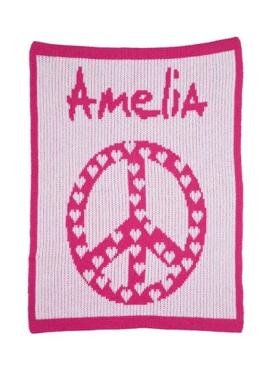 PEACE & HEARTS STROLLER BLANKET