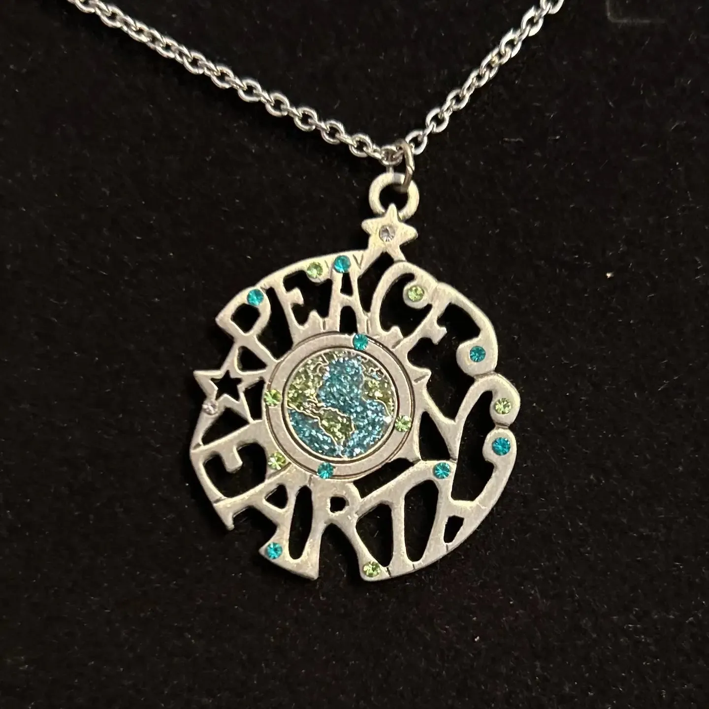 Peace On Earth Sparkling Pendant Necklace