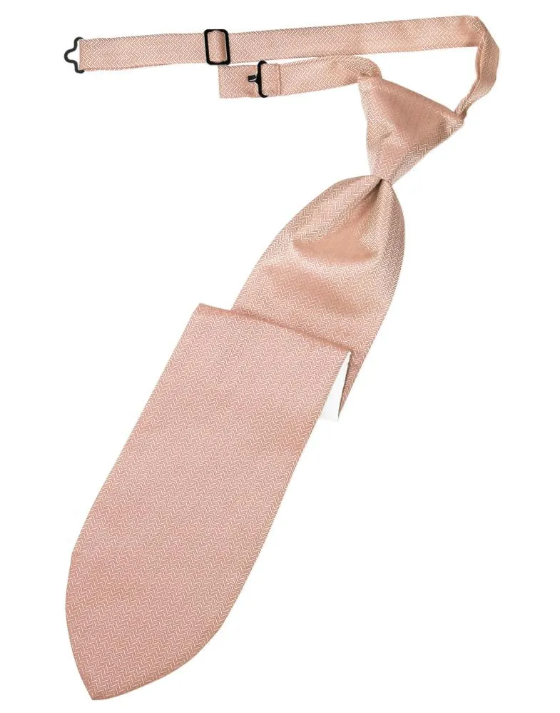 Peach Herringbone Kids Necktie