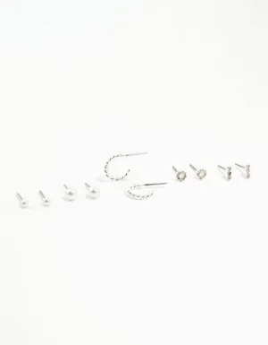 Pearl & Diamante Earrings 5-Pack