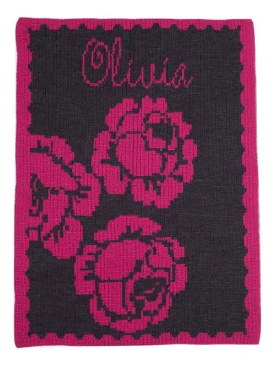 PEONY & NAME BLANKET