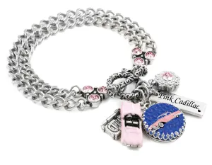 Pink Cadillac Charm Bracelet