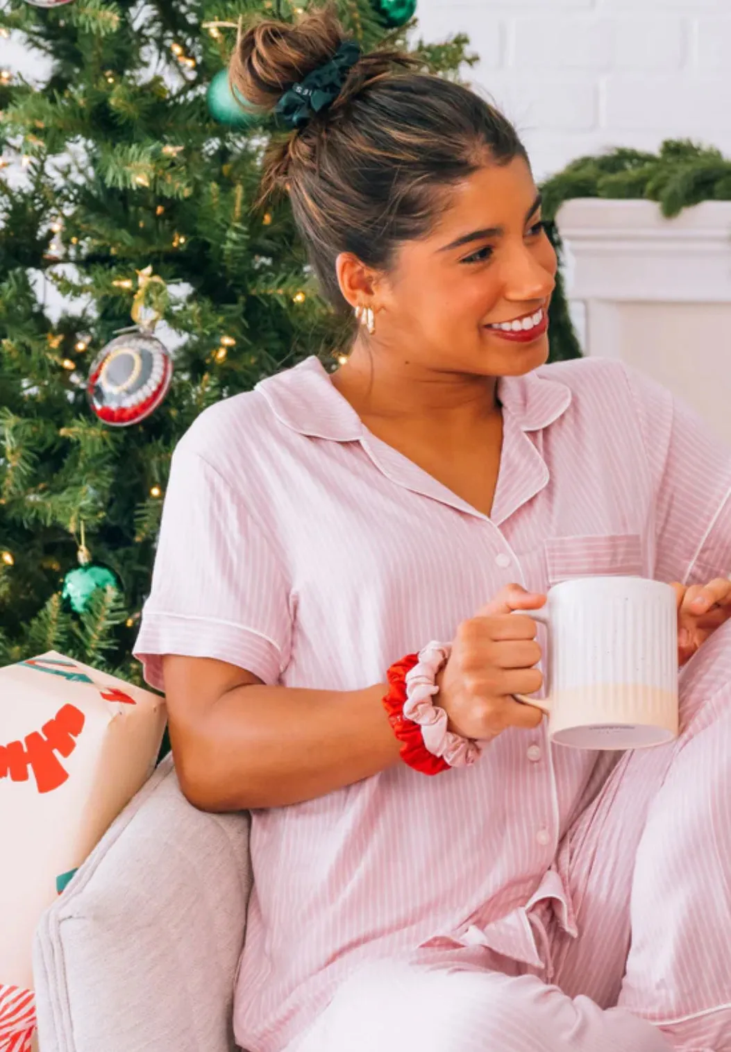 Poinsettia Large Satin Scrunchies